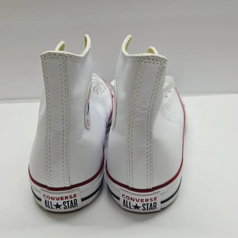 Converse Chuck Taylor All Star Mens 9.5 White Leather High Top Sneakers 132169C